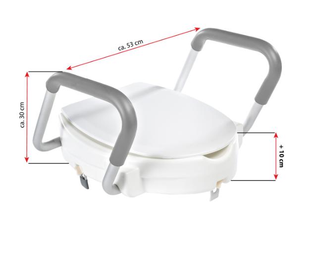 RIDDER ASSISTENT TOILETSÆDE FORHØJER M/ ARMLÆN - HVID