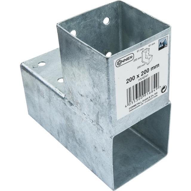 CONNEX STOLPEHJØRNE ENKELT - 200 X 185 MM - GALVANISERET STÅL
